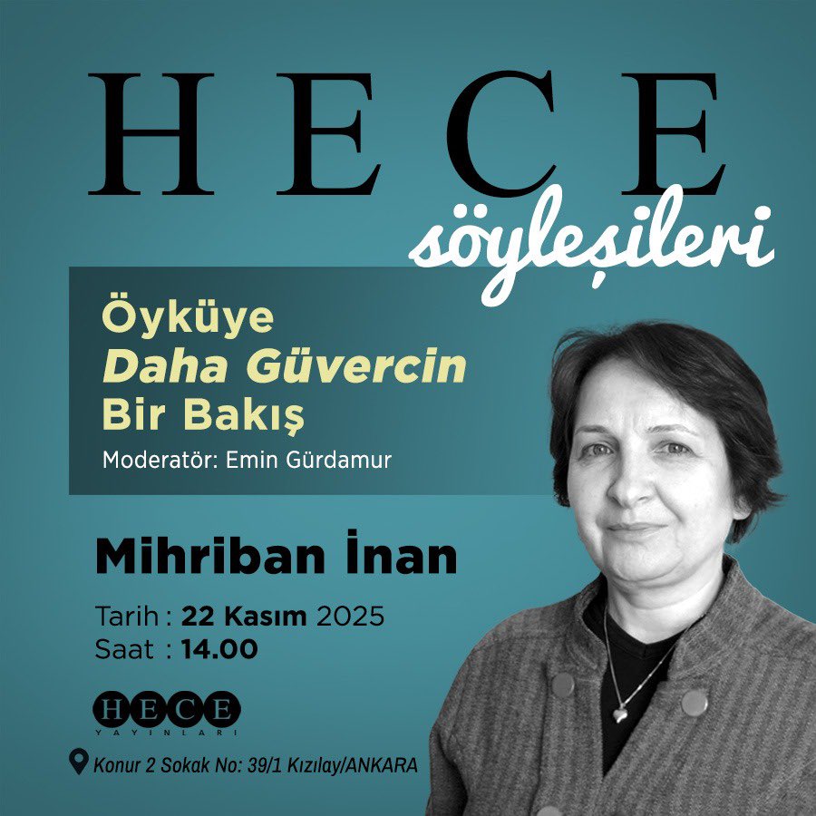 Ankara’da edebiyatseverlerin ilgiyle takip ettiği Hece Söyleşileri, kasım ayı programında