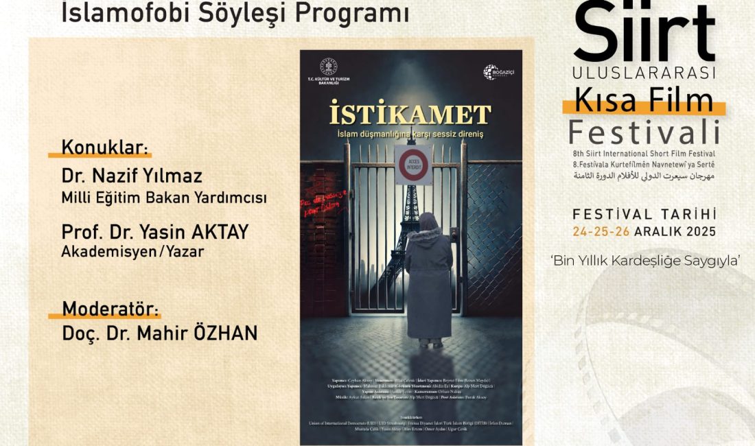 Gelenekselleşen Siirt Uluslararası Kısa Film Festivali’nin sekizincisi 24-25-26 Aralık 2025